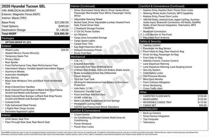 $20467 : Hyundai TUCSON 2020 AWD SEL image 2