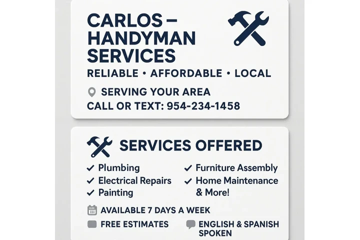 Handyman Carlos(954) 234-1458 image 1