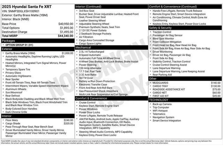 $35103 : Hyundai SANTA FE 2025 AWD XR image 5