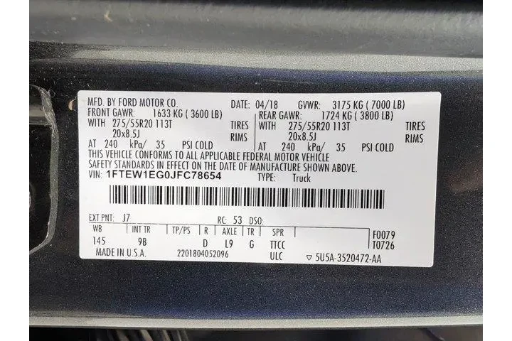 $32998 : Ford F-150 2018 4x4 Platinum image 10