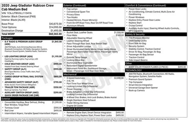 $32690 : Jeep Gladiator 2020 4x4 Rubi image 3