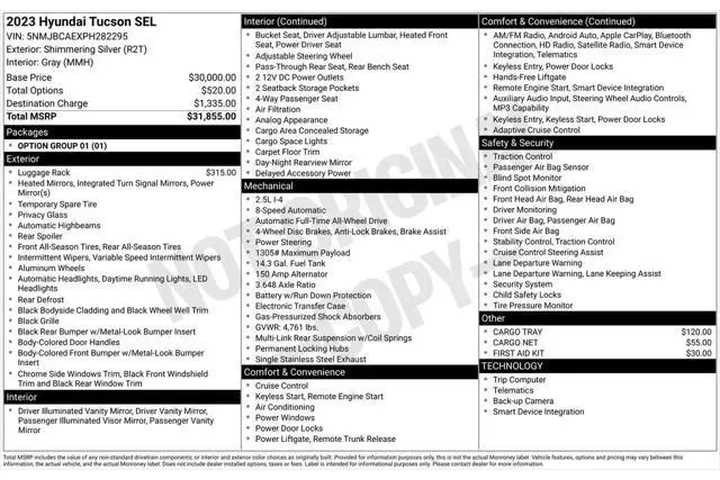 $24818 : Hyundai TUCSON 2023 AWD SEL image 2