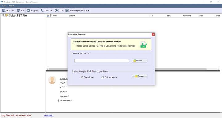 Trustvare convert PST to MBOX image 1