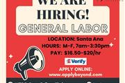 General Labor Needed en Orange County