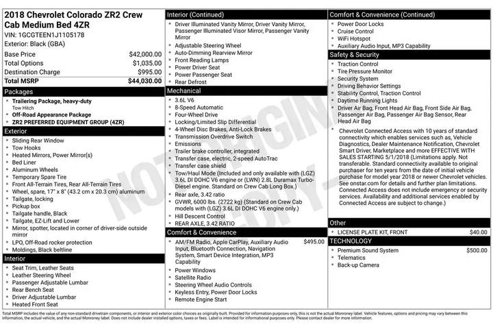 $26563 : Chevrolet Colorado 2018 4x4 image 2