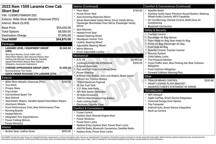 $38396 : Ram 1500 2022 4x4 Laramie 4d image 9