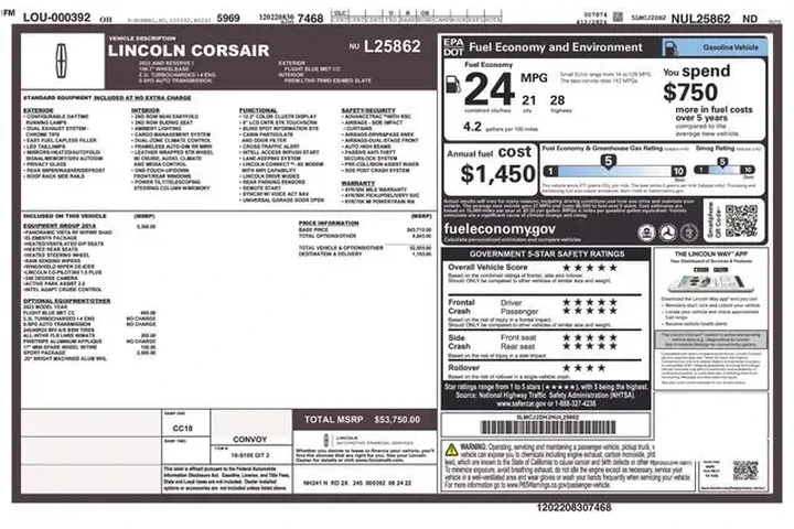 $30470 : Lincoln Corsair 2022 AWD Res image 2