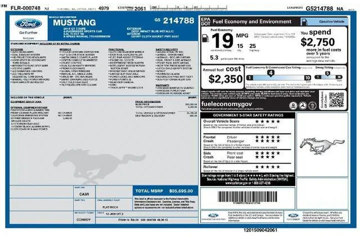 $19991 : Ford Mustang 2016 GT 2dr Fas image 4