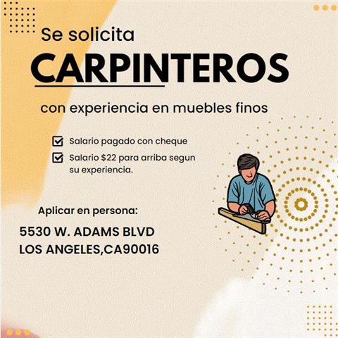 Se Solicitan Carpinteros image 1