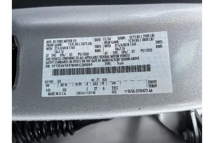 $22481 : Ford F-150 2017 4x4 King Ran image 4