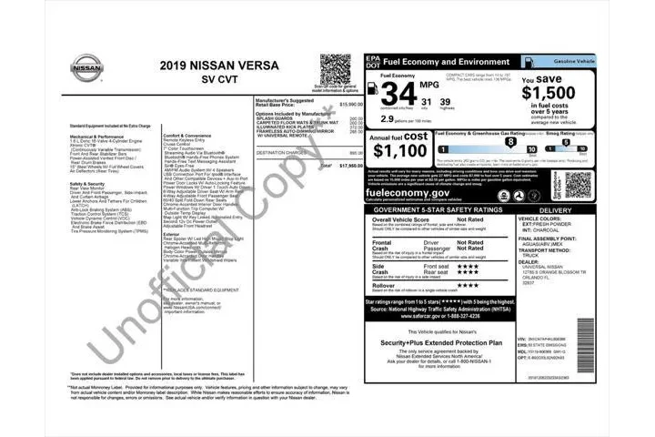$8987 : Nissan Versa 2019 S 4dr Seda image 4