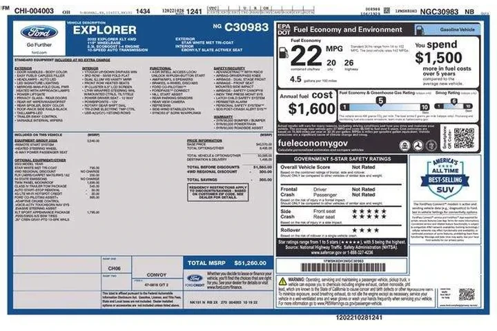 $26888 : Ford Explorer 2022 AWD XLT 4 image 9
