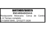 BARTENDER/ BARISTA en Los Angeles