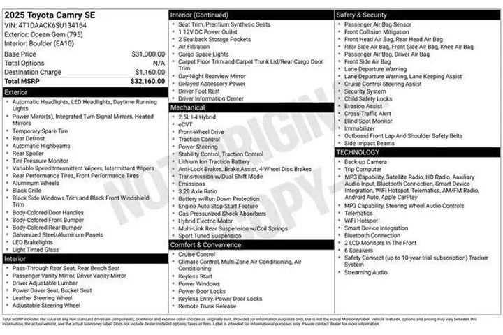 $29996 : Toyota Camry 2025 XSE 4dr Se image 2