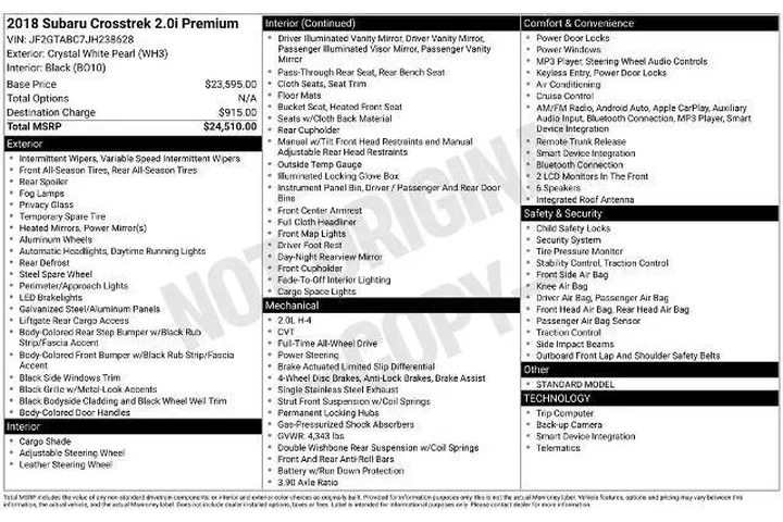 $20000 : Subaru Crosstrek 2018 AWD 2. image 2