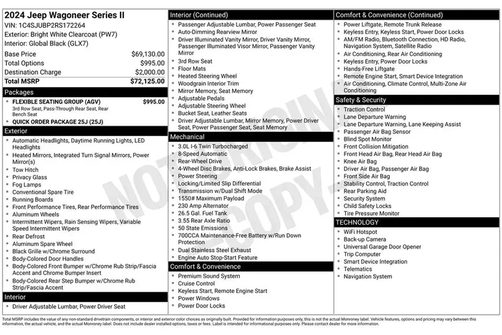 $36900 : Jeep Wagoneer 2024 4x2 Serie image 2