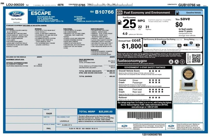 $10900 : Ford Escape 2016 SE 4dr SUV image 5
