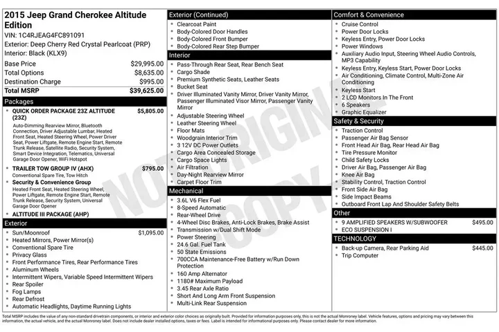 $16000 : Jeep Grand Cherokee 2015 4x2 image 2