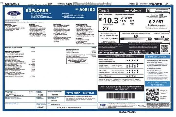 $34648 : Ford Explorer 2024 AWD XLT 4 image 9