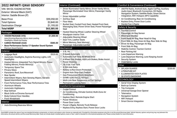 $30900 : INFINITI QX60 2022 AWD Senso image 2