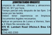 ¡CONTRATANDO URGENTE! en Orange County