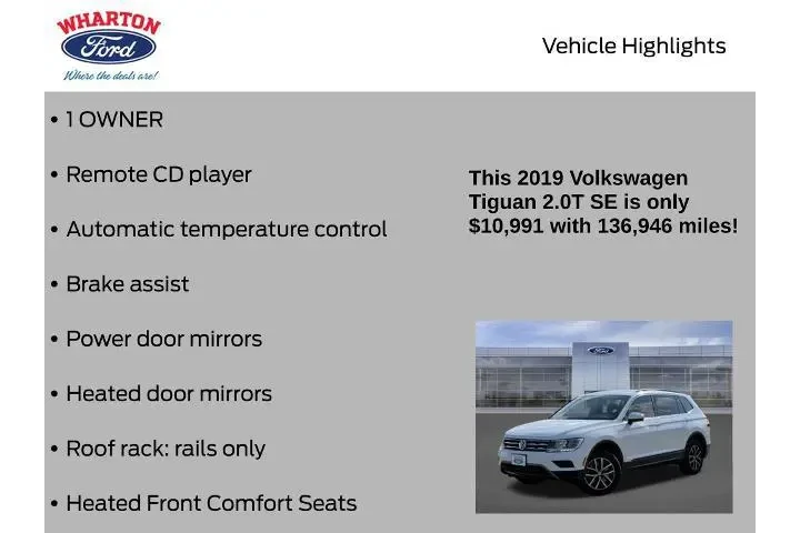 $9788 : Volkswagen Tiguan 2019 SE 4d image 5