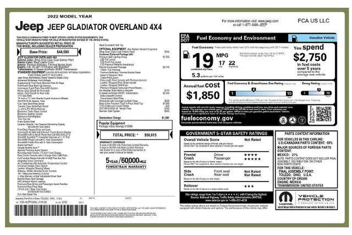 $33998 : Jeep Gladiator 2022 4x4 Over image 4