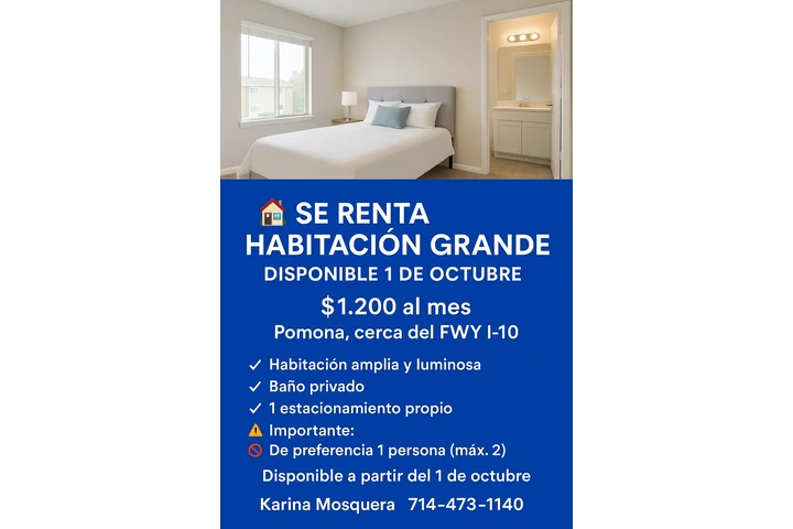 $1200 : SE RENTA HABITACIÓN GRANDE image 4
