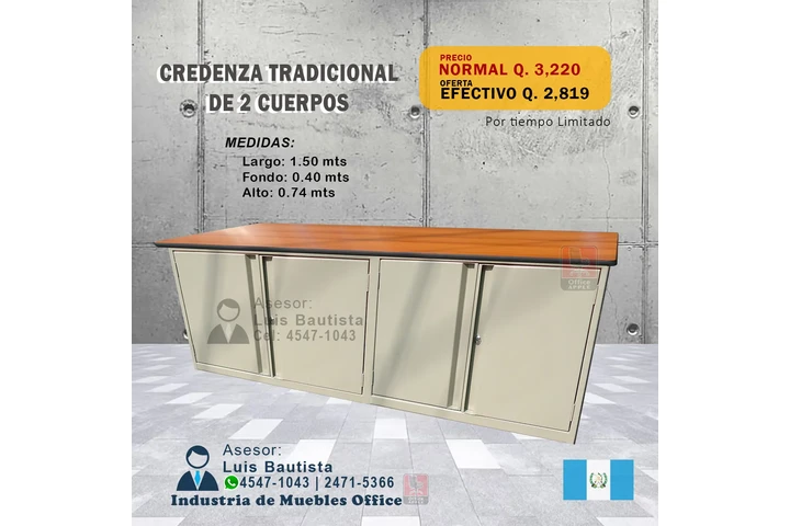 $2819 : CREDENZA TRADICIONAL 2 CUERPOS image 1