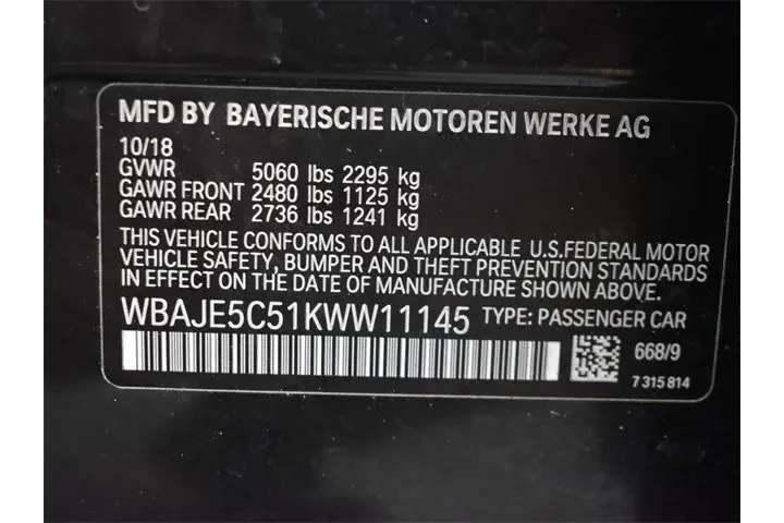 $23512 : BMW 5 Series 2019 540i 4dr S image 4