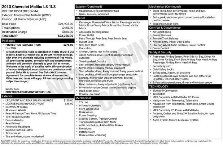 $8995 : Chevrolet Malibu 2013 LS 4dr image 2