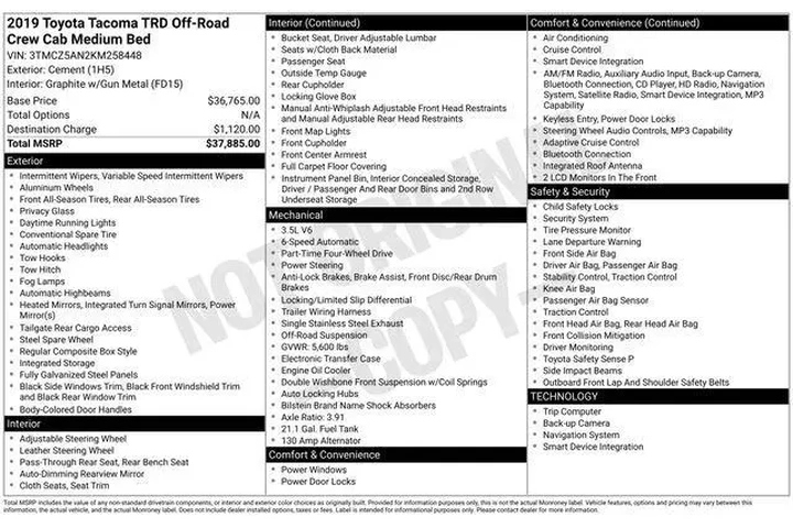 $27449 : Toyota Tacoma 2019 4x4 TRD P image 9