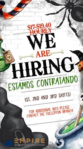 TENEMOS TRABAJOS! NOW HIRING image 1