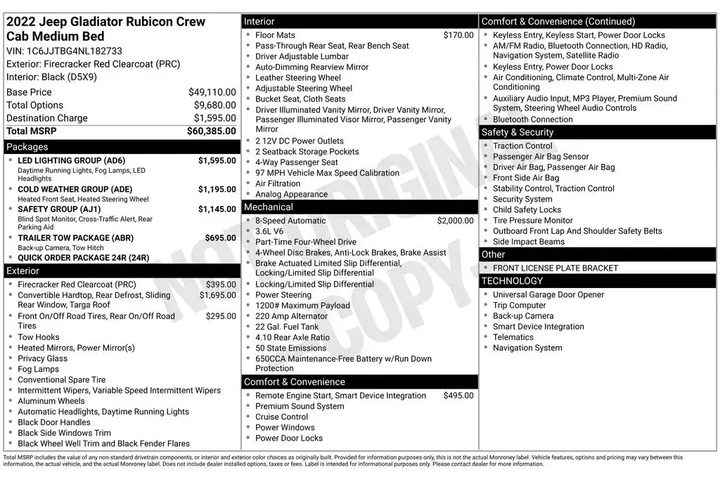 $37950 : Jeep Gladiator 2022 4x4 Rubi image 2