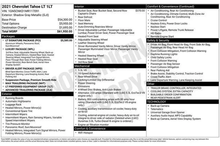 $39778 : Chevrolet Tahoe 2021 4x2 LT image 10