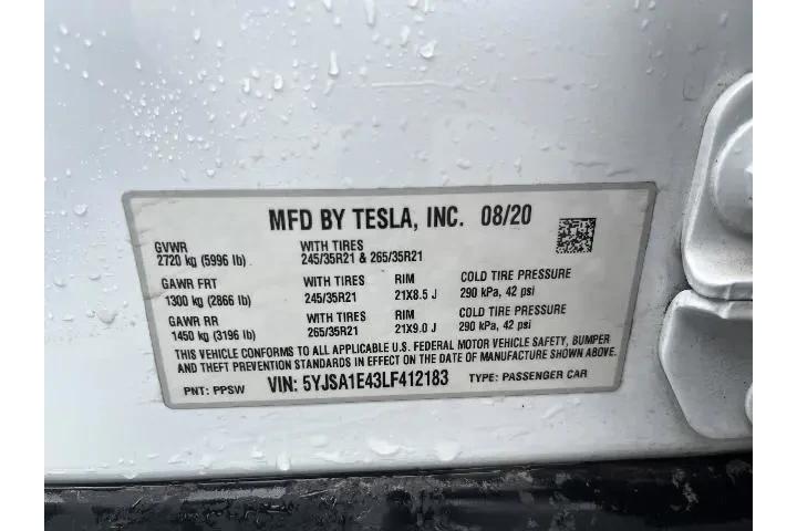 $31981 : Tesla Model S 2020 AWD Perfo image 5