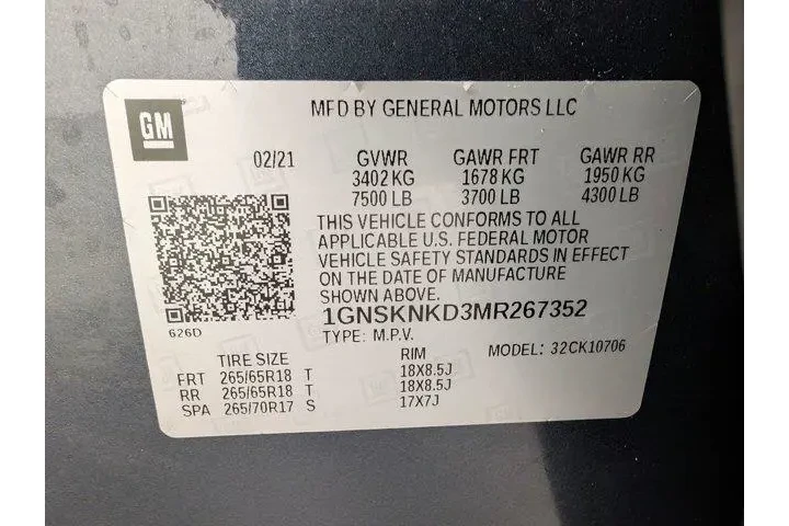 $38580 : Chevrolet Tahoe 2021 4x4 LT image 9