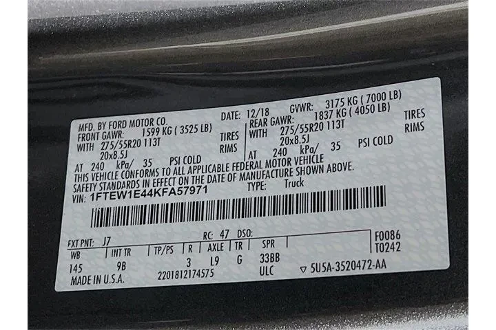 $34975 : Ford F-150 2019 4x4 Platinum image 9