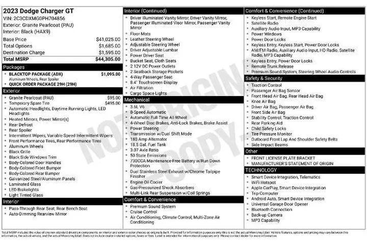 $35407 : Dodge Charger 2023 AWD GT 4d image 2