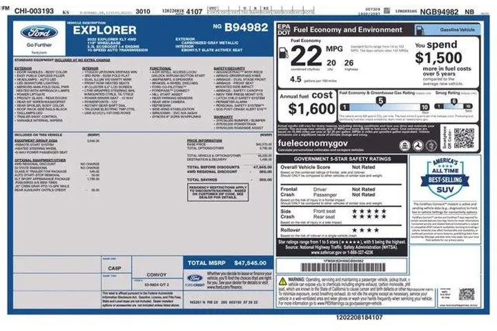 $31357 : Ford Explorer 2022 AWD XLT 4 image 2