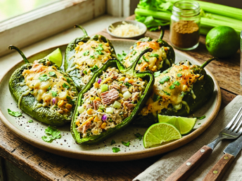 Chiles rellenos de atún por Semana Santa