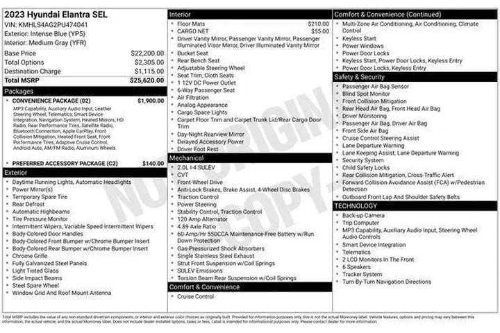 $18990 : Hyundai ELANTRA 2023 SEL 4dr image 4