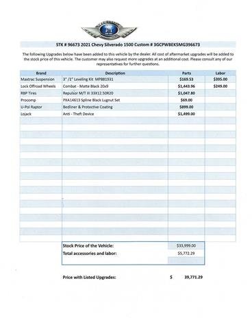 $33999 : 2021 Silverado 1500 Custom image 2