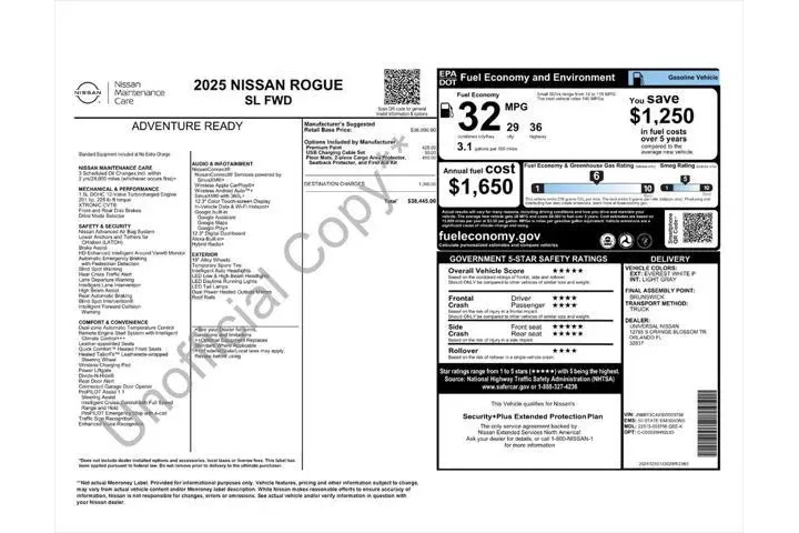 $30987 : Nissan Rogue 2025 SL 4dr Cro image 4