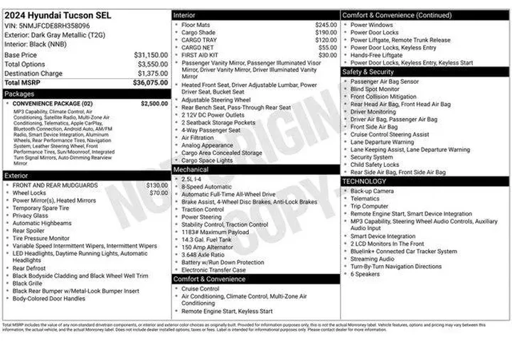 $28769 : Hyundai TUCSON 2024 AWD SEL image 2