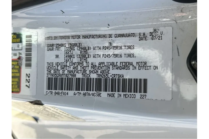 $27997 : 2021 Tacoma 2WD SR image 1