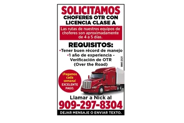 SOLICITO CHOFERES OTR 🚚 en Orange County