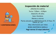 Inspector de Calidad en El Paso