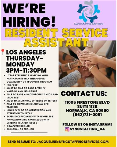 Hiring Housing Assistants - LA image 1