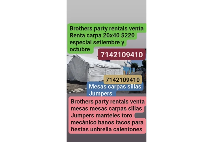 Brothers party rentals venta image 2